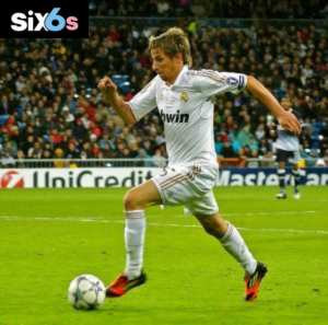 player playing football in the ground