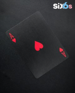 black color playing card on the table